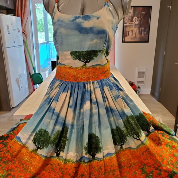 Bernie Dexter “Poppy Fields” Dress- Vintage Inspired Pinup Style - Picture 7 of 8